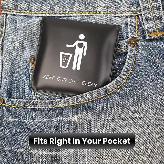 Alt view image 7 of 7 - Ashtrays for Cigarettes Pocket Ashtray Pouch - Pack of 4 Premium Fireproof PVC Smell Proof Cool Travel Ashtrays Portable Outdoor Butt Disposal Pouch Fancy Cute Ashtray Black and White