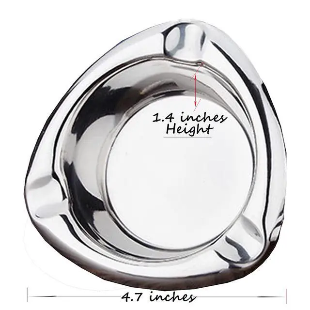 Alt view image 2 of 5 - Stainless Steel Ashtray,Silver Cigar Ashtray Suitable for Parties Travel Outdoor Patio Gift for Thanksgiving,Christmas Day,Father's Day