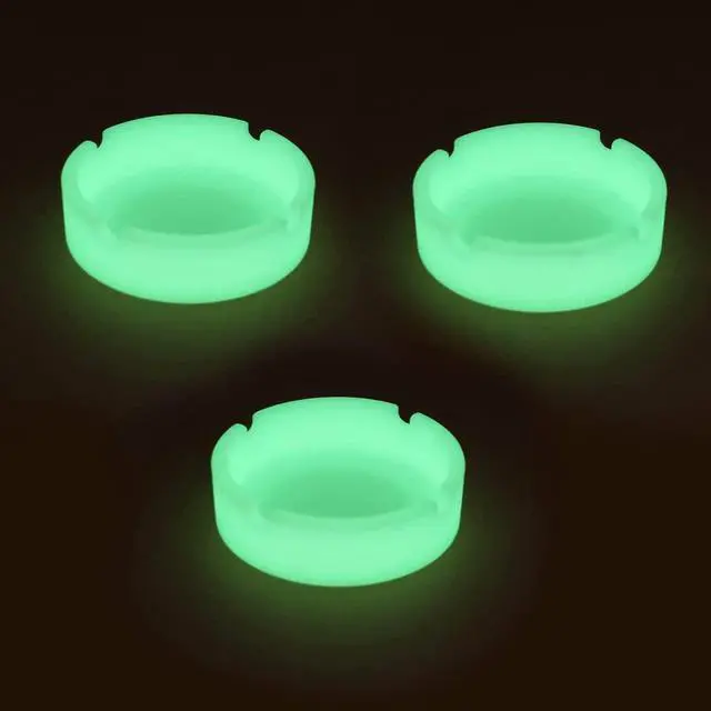 Main image of Silicone Ashtray Luminous Ash Tray, Small Ashtrays for Outside Patio Glow in the Dark Ashtray Cute Home Ash Trays High Temperature Heat Resistant, 3 Pack
