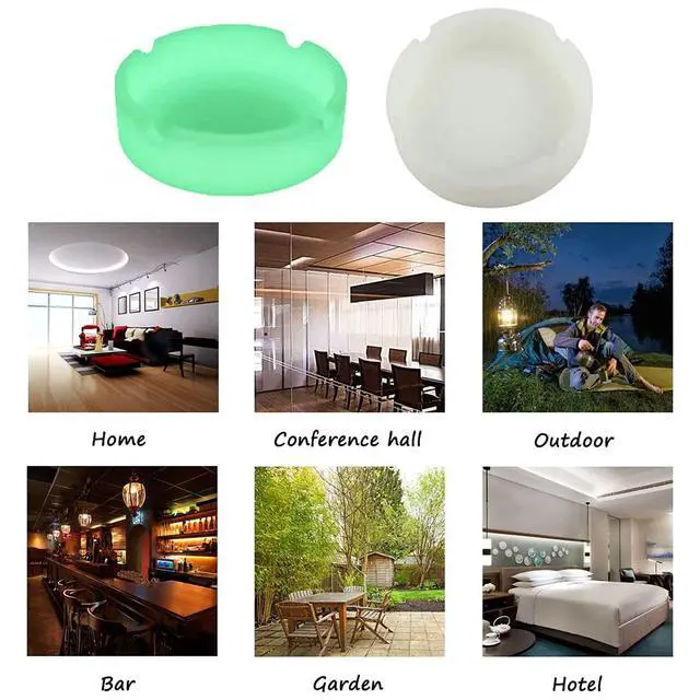 Alt view image 5 of 7 - Silicone Ashtray Luminous Ash Tray, Small Ashtrays for Outside Patio Glow in the Dark Ashtray Cute Home Ash Trays High Temperature Heat Resistant, 3 Pack