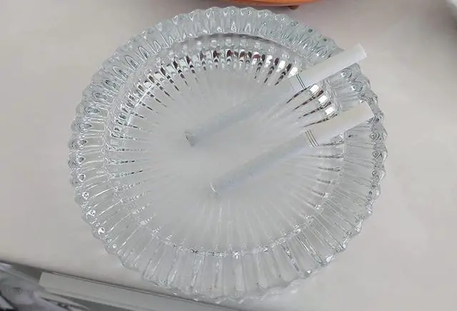Alt view image 4 of 4 - Glass Ashtray/Candy Dish - for Home OR Office - Smoke Collectible Tribal Decoration - (Round) Asymmetrical (6", New Asymmetrical)