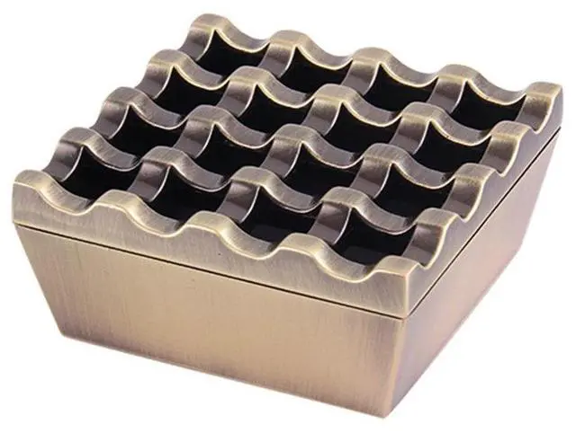 Main image of Vintage Metal Small Cigar Ashtrays,16 Grids Novelty Fashion Windproof Cigarettes Ashtray Tabletop Decor Cigarillo Ash Tray,Bronze