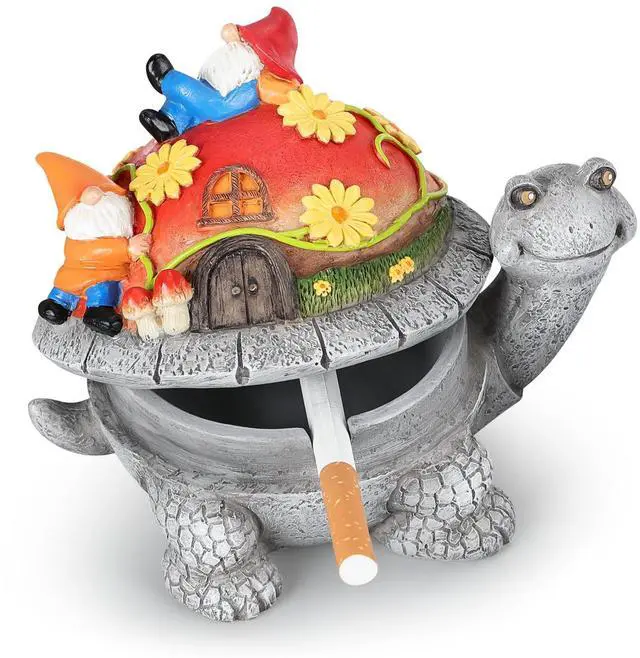 Main image of Ashtrays, Cute Turtle Outdoor Ashtray for Cigarettes for Home Office, Porch Patio Decorations, Outdoor Indoor Ashtray, Holiday Gift (Santa Claus)