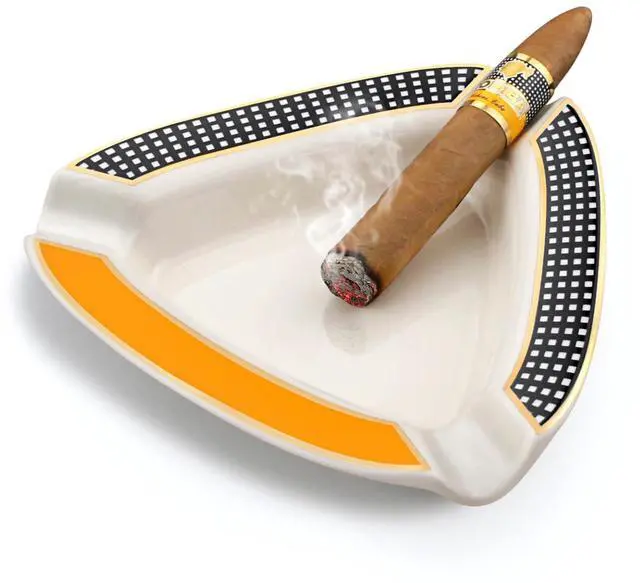 Main image of Cigar Ashtray - Premium Triangle Design for Indoor/Outdoor Use, Large Capacity, Elegant Rest for Cigar Lovers, Perfect for Patio, Home, or Office