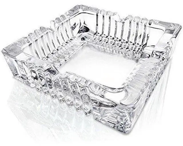 Main image of Green Apple No. 2049 Crystal Heavy Glass Ashtray for Indoor and Outdoor Decorative (Square)