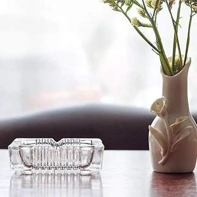 Alt view image 2 of 3 - Green Apple No. 2049 Crystal Heavy Glass Ashtray for Indoor and Outdoor Decorative (Square)