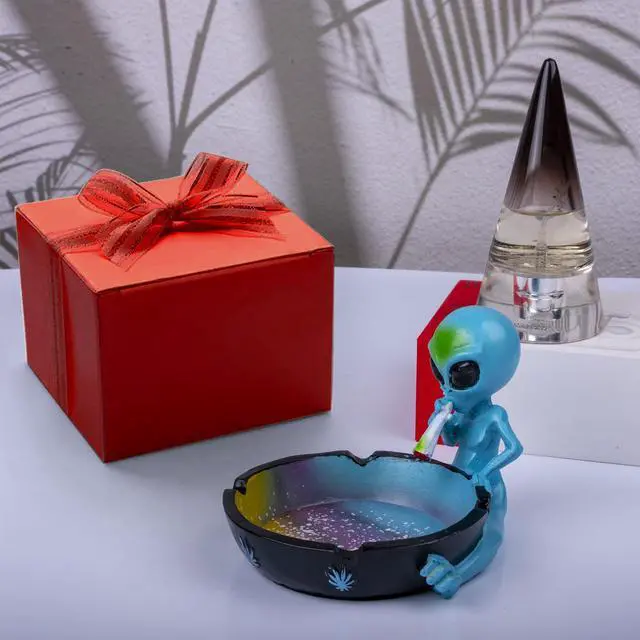 Alt view image 3 of 5 - Outdoor Ash Tray, Cool Ashtrays for Cigarettes, Alien Fantasy Ashtray Decor for Home Office, Ornament Gift