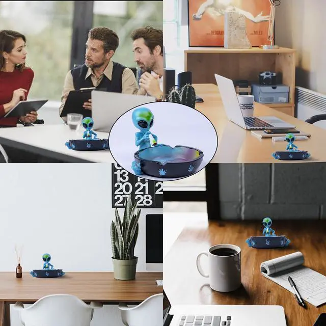 Alt view image 4 of 5 - Outdoor Ash Tray, Cool Ashtrays for Cigarettes, Alien Fantasy Ashtray Decor for Home Office, Ornament Gift