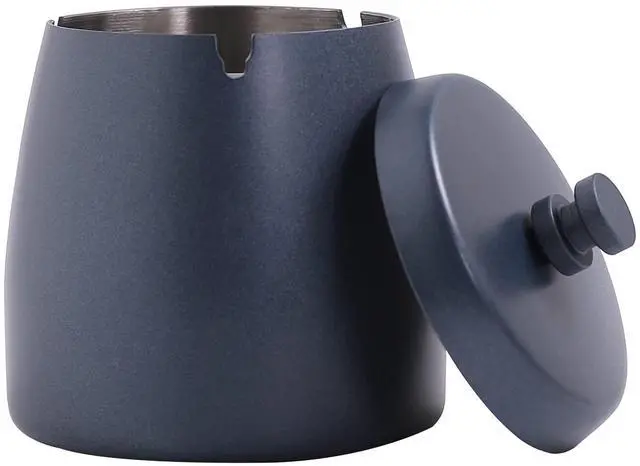 Main image of Ashtray with Lid for Cigarette, Stainless Steel Smokeless Odorless Windproof Ashtrays for Home Office Tabletop Outside Patio Outdoor Balcony(3.54''x2.8''x3.38'')