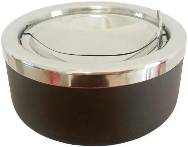 Main image of Outdoor Ashtray with Lid, Flip Top Stainless Steel Ash Tray, Metal Windproof Cigarette Ashtrays for Indoor or Outdoor Use, Desktop Smoking Ashtray Office Patio Home Decor