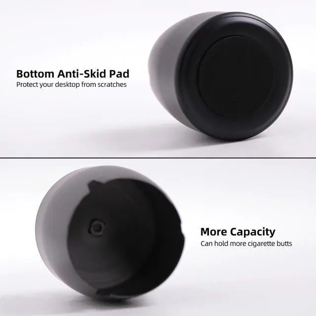 Alt view image 3 of 7 - Small Outdoor Ashtray with Lid for Cigarette, Smokeless Stainless Steel Ash Tray, Smell Proof Windproof Ashtrays for Outside Patio Home Office Tabletop, Odorless Car Ashtrays(2.99"x2.68"x2.95")
