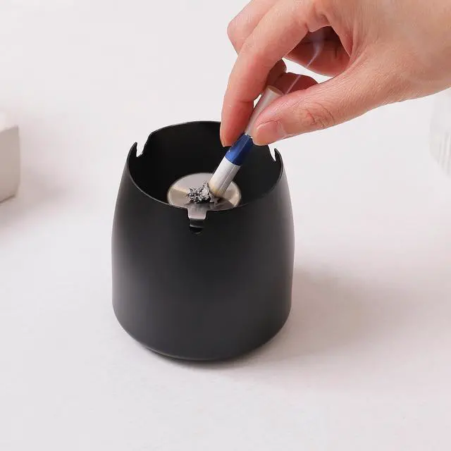 Alt view image 7 of 7 - Small Outdoor Ashtray with Lid for Cigarette, Smokeless Stainless Steel Ash Tray, Smell Proof Windproof Ashtrays for Outside Patio Home Office Tabletop, Odorless Car Ashtrays(2.99"x2.68"x2.95")
