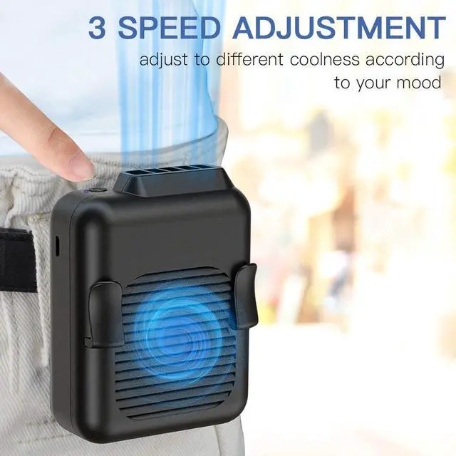 Alt view image 2 of 7 - Portable Waist Belt Cooling Fan Rechargeable, 23h Use Time, 5100RPM Strong Airflow with 3 Speed Levels, Personal Under Shirt Fan for Men,Hands-free Clip on Pants Fan for Outdoor Working,Jobsite