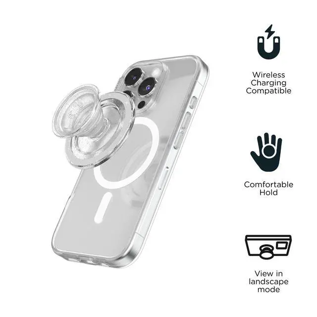 Alt view image 4 of 6 - Phone Grip for MagSafe, Magnetic Holder, Phone Stand - Clear