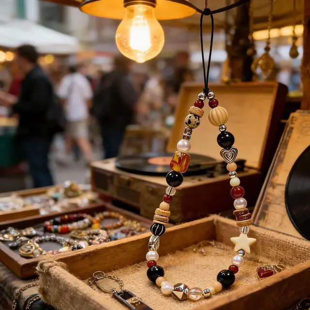 Alt view image 2 of 7 - Beaded Camera Wrist Strap Cute Digital Camera Charm Lanyard Phone Charms Strap Beaded Camera Chain for Phone Bag Keychain (Brown Bead)