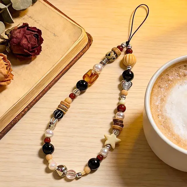 Alt view image 3 of 7 - Beaded Camera Wrist Strap Cute Digital Camera Charm Lanyard Phone Charms Strap Beaded Camera Chain for Phone Bag Keychain (Brown Bead)