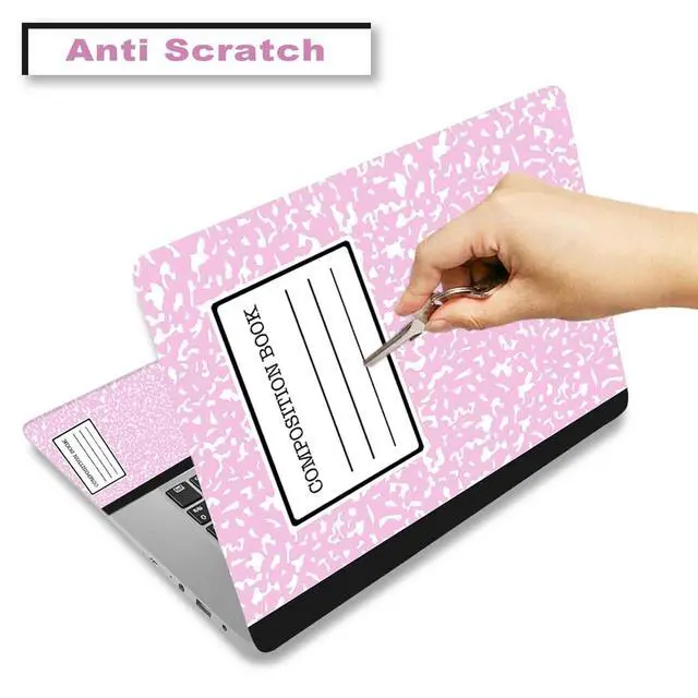 Alt view image 3 of 7 - Laptop Skin Sticker Decal,12" 13" 13.3" 14" 15" 15.4" 15.6 inch Laptop Vinyl Skin Sticker Cover Art Protector Notebook PC (2 Wrist Pad Skins Included), Decorative Waterproof, Pink Composition Book