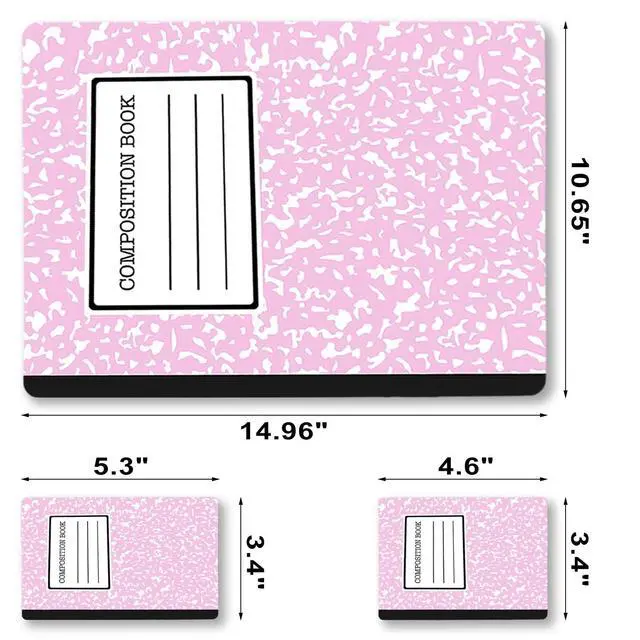 Alt view image 7 of 7 - Laptop Skin Sticker Decal,12" 13" 13.3" 14" 15" 15.4" 15.6 inch Laptop Vinyl Skin Sticker Cover Art Protector Notebook PC (2 Wrist Pad Skins Included), Decorative Waterproof, Pink Composition Book