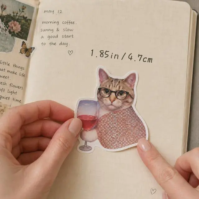 Alt view image 3 of 7 - 100 Pcs Cat Stickers, Funny Cat Meme Stickers, Cute Kitten Decals for Laptop Water Bottles Phone Guitar Luggage, Waterproof Vinyl Decals for Adults Kids Teens Boys Girls