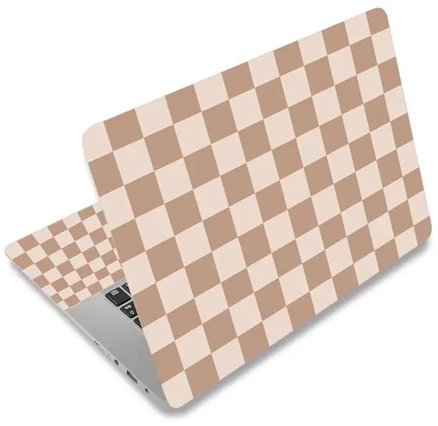 Main image of 12.1 13 13.3 14 15 15.4 15.6 in Laptop Sticker Skin Decal, Cute Netbook Skins for Notebook PC, Universal Vinyl Laptop Decor Cover, Waterproof Art Protector I Milk Tea Brown Checkered