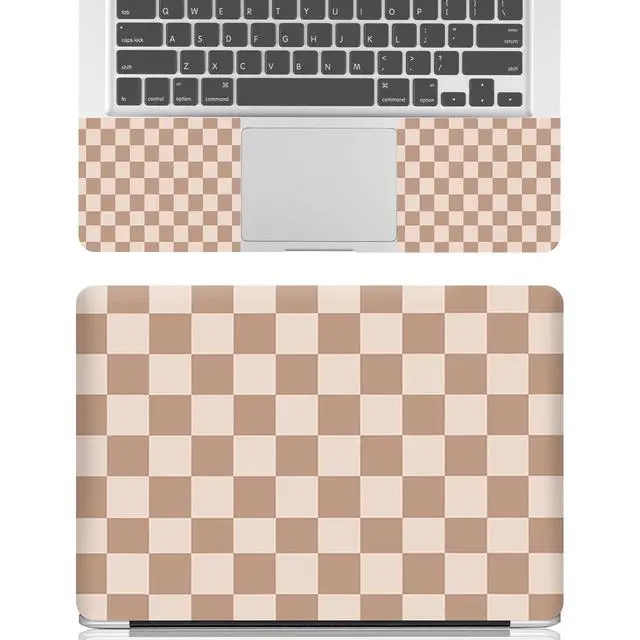 Alt view image 2 of 7 - 12.1 13 13.3 14 15 15.4 15.6 in Laptop Sticker Skin Decal, Cute Netbook Skins for Notebook PC, Universal Vinyl Laptop Decor Cover, Waterproof Art Protector I Milk Tea Brown Checkered
