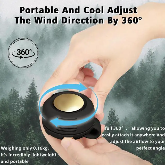 Alt view image 4 of 6 - Portable Mini Clip on Fan, 3 Speeds USB Rechargeable 360° Rotatable Fan, Silent Bladeless Personal Fans