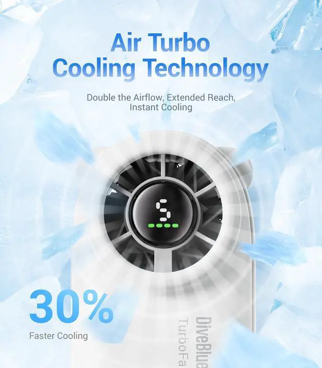 Alt view image 3 of 7 - Handheld Portable Turbo Fan, 4000mAh USB Rechargeable Pocket Fan, Up to 16 Hours, Hand Fan with 5 Speeds Powerful Cooling for Travel/Summer/Outdoor/Lash/Purse