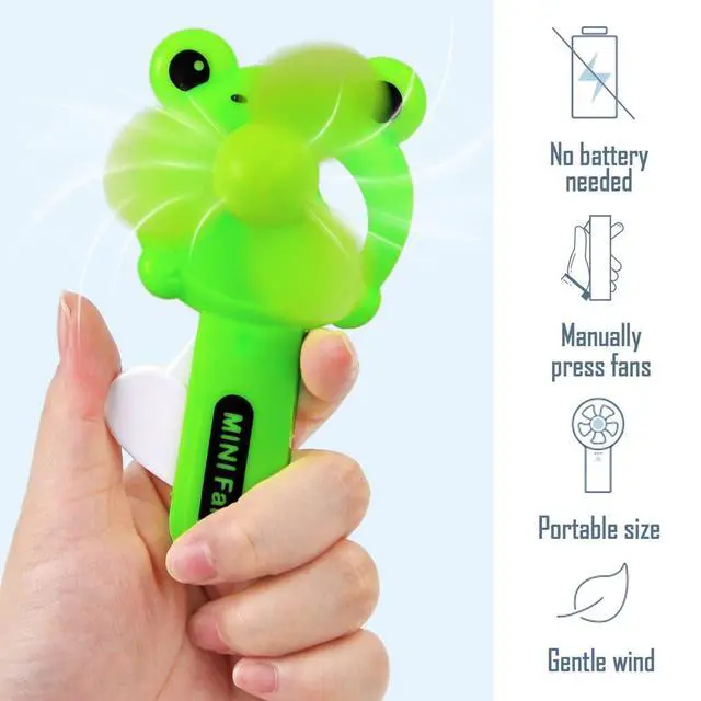 Alt view image 2 of 7 - 12 Cool Party Favors for Kids 8-12 Years Old -Cute Handheld Toy Fans, Novelty Toys Manual Press Cooling Fans for Boys and Girls Outdoor -Goody Bag Stuffers, and Classmate Exchange Toys