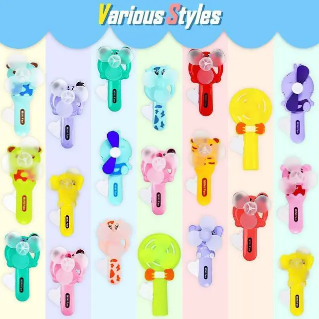 Alt view image 3 of 7 - 12 Cool Party Favors for Kids 8-12 Years Old -Cute Handheld Toy Fans, Novelty Toys Manual Press Cooling Fans for Boys and Girls Outdoor -Goody Bag Stuffers, and Classmate Exchange Toys