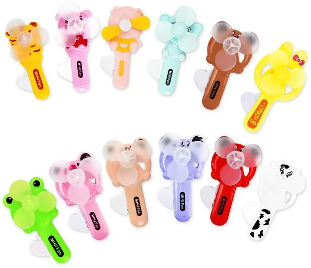 Main image of 12 Cool Party Favors for Kids 8-12 Years Old -Cute Handheld Toy Fans, Novelty Toys Manual Press Cooling Fans for Boys and Girls Outdoor -Goody Bag Stuffers, and Classmate Exchange Toys