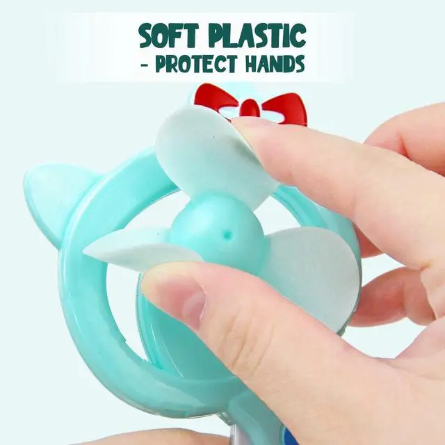 Alt view image 4 of 7 - 12 Cool Party Favors for Kids 8-12 Years Old -Cute Handheld Toy Fans, Novelty Toys Manual Press Cooling Fans for Boys and Girls Outdoor -Goody Bag Stuffers, and Classmate Exchange Toys