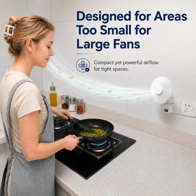 Alt view image 6 of 7 - E27 Socket Fan Kit with Plug Adapter Mini Quiet Electric Fan with Flexible Gooseneck Plug and Light Bulb Base, Energy-Saving Desk Fan for Kitchen, Bathroom, Dormitory, Office