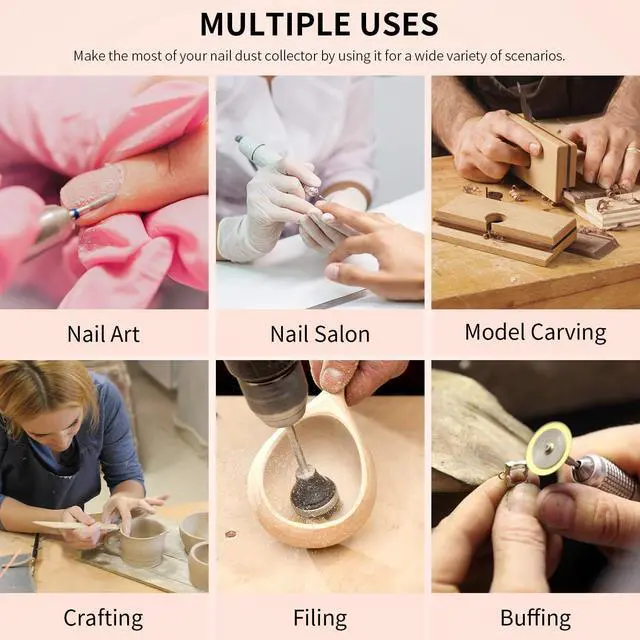 Alt view image 5 of 7 - Nail Dust Collector Nail Vacuum Cleaner Table Embedded Dust Extractor Vacuum Professional Built in Desktop Nail Dust Collector Quiet Nail Fan Low Noise for Nail Salon Home