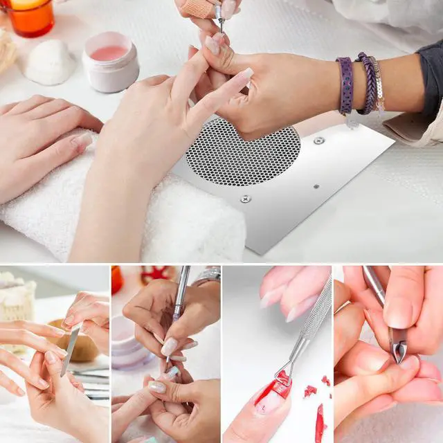 Alt view image 6 of 7 - Nail Dust Collector Nail Vacuum Cleaner Table Embedded Dust Extractor Vacuum Professional Built in Desktop Nail Dust Collector Quiet Nail Fan Low Noise for Nail Salon Home