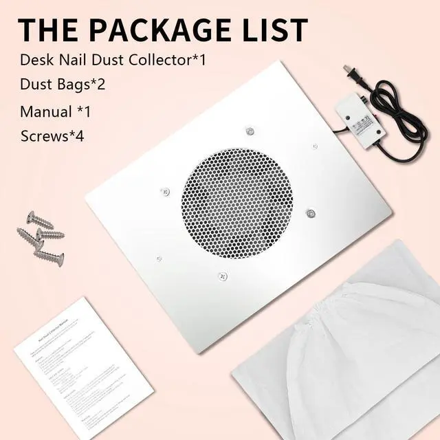 Alt view image 7 of 7 - Nail Dust Collector Nail Vacuum Cleaner Table Embedded Dust Extractor Vacuum Professional Built in Desktop Nail Dust Collector Quiet Nail Fan Low Noise for Nail Salon Home
