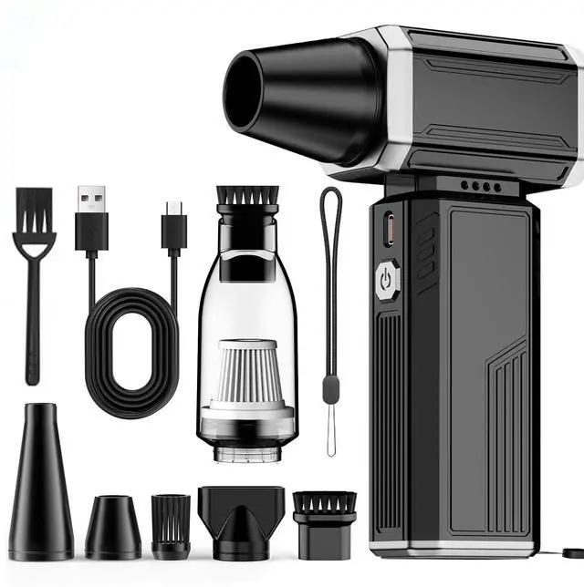 Main image of Electric Air Duster, Mini Vacuum Cleaner - 180000 RPM Turbo Fan 2-in-1 Compressed Air Duster & Vacuum Stepless Speed Adjustable for Dust Debris Removal Keyboards Electronics Home Auto Outdoor Use