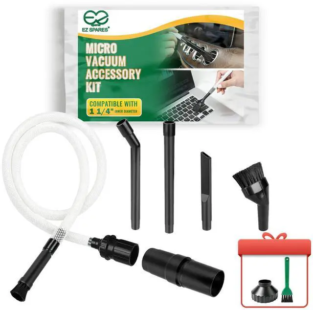 Main image of Micro Cleaning Nozzle Kit,Micro Vacuum Attachment,Universal Vacuum Cleaner Attachment,Mini Micro Kit Keyboard Crevice Cleaning Tool Brush Kit,for Compact Wet Dry Shop Vacuum,Storage Bag Inc