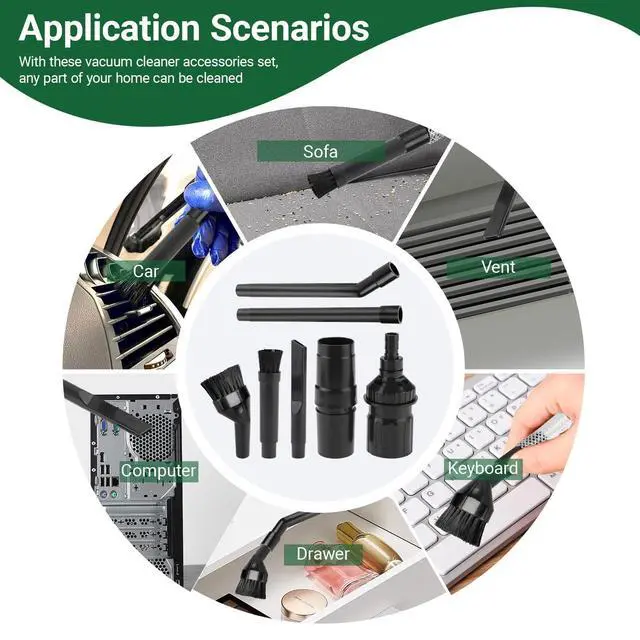 Alt view image 5 of 7 - Micro Cleaning Nozzle Kit,Micro Vacuum Attachment,Universal Vacuum Cleaner Attachment,Mini Micro Kit Keyboard Crevice Cleaning Tool Brush Kit,for Compact Wet Dry Shop Vacuum,Storage Bag Inc
