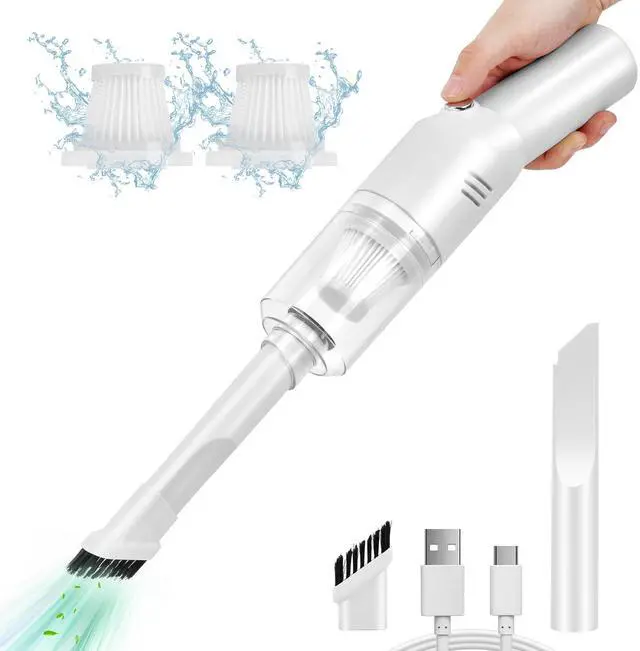 Main image of Wireless Mini Car Vacuum Cleaner(400g) Portable Rechargeable,Handheld Vacuums, Mini but Mighty Dust Busters Cordless Rechargeable,Hand Held Vac for Car/Desk V06/white