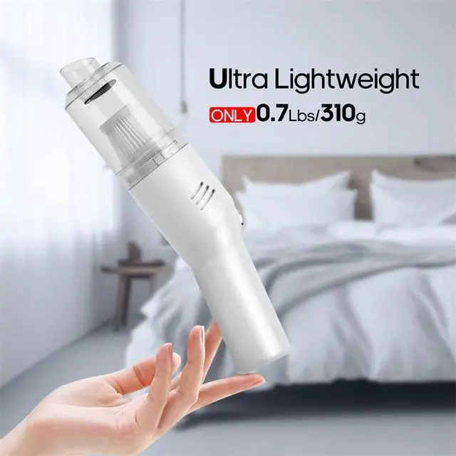 Alt view image 3 of 7 - Wireless Mini Car Vacuum Cleaner(400g) Portable Rechargeable,Handheld Vacuums, Mini but Mighty Dust Busters Cordless Rechargeable,Hand Held Vac for Car/Desk V06/white