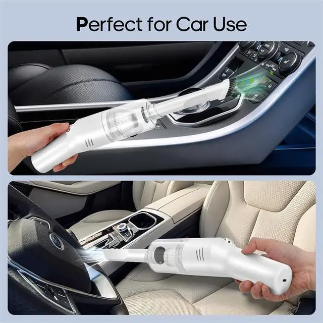Alt view image 7 of 7 - Wireless Mini Car Vacuum Cleaner(400g) Portable Rechargeable,Handheld Vacuums, Mini but Mighty Dust Busters Cordless Rechargeable,Hand Held Vac for Car/Desk V06/white