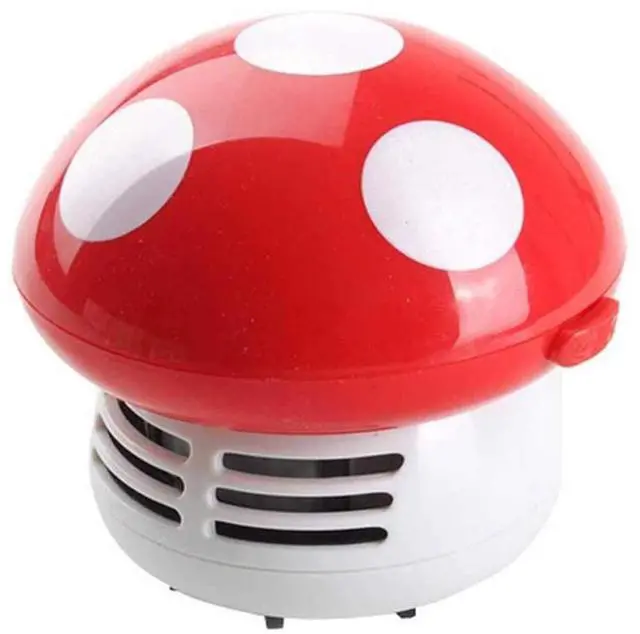 Main image of Mini Cute Table Dust Vaccum Cleaner, Mushroom Shaped New Portable Corner Desk Vaccum Cleaner Mini Cute Vacuum Cleaner Dust Sweeper (RED)