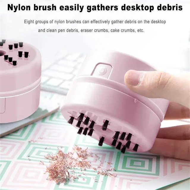Alt view image 2 of 7 - Diamond Painting Accessories Vacuum Cleaner Mini Desktop Sweeper Organizer Stray Drill Clean Diamond Art,Pink
