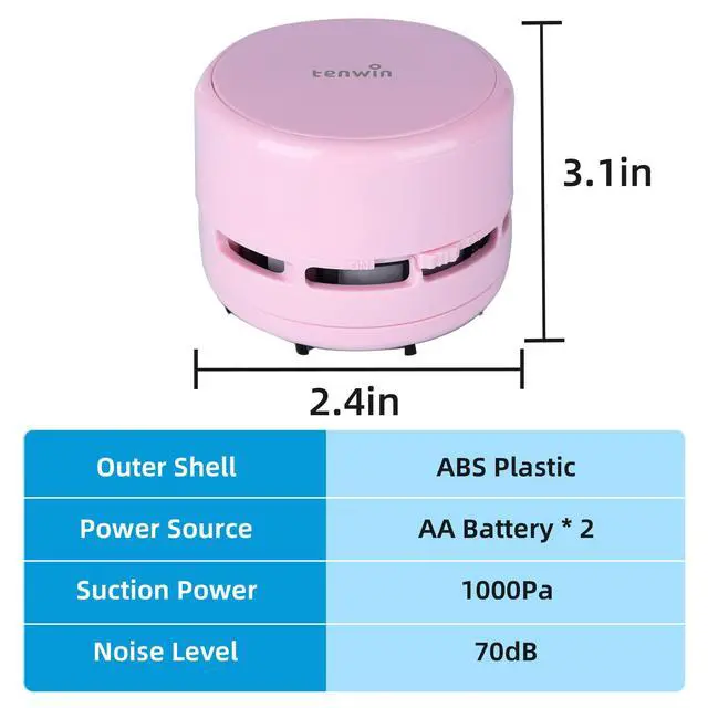 Alt view image 2 of 7 - Mini Vacuum Cleaner, Portable Desktop Vacuum Cordless, Handheld Dust Sweeper Battery Operated, Low Noise and Strong Suction for Home/Office/School/Car/Keyboard(Battery not Include)