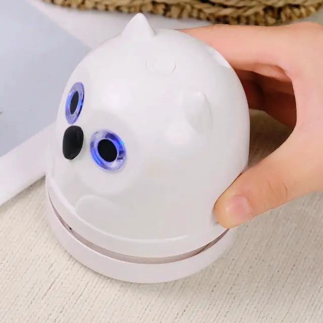 Alt view image 2 of 7 - Mini Crumb Vacuum Cleaner Owl Tabletop Crumb Sweeper Vacuum USB Recharging Craft Desk Vacuum Cleaner for Glitter Paper Scraps Eraser Crumbs Pencil Shavings Cookie Crumbs