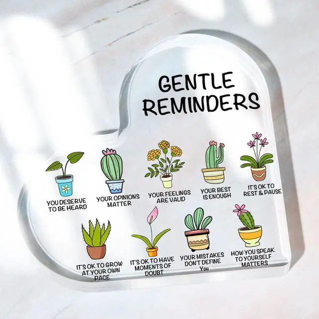 Alt view image 5 of 6 - Gentle Reminders Decor, Positive Affirmations Desktop Art Decorations for Home Therapy Office School Counselling Office Mental Health Awareness Gifts