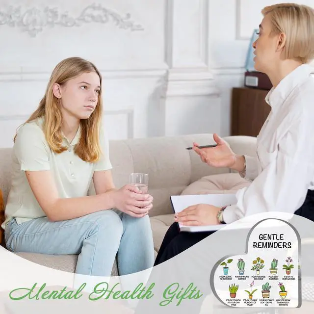 Alt view image 6 of 6 - Gentle Reminders Decor, Positive Affirmations Desktop Art Decorations for Home Therapy Office School Counselling Office Mental Health Awareness Gifts