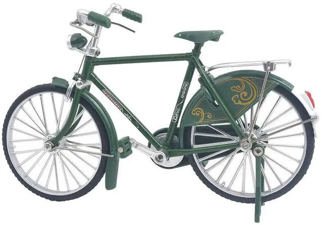 Main image of Vintage Metal Bicycle Ornaments Desktop Mini Retro Style Alloy Classical Bike Toy Figurines Home Decoration for Children Toys Gifts (Green)