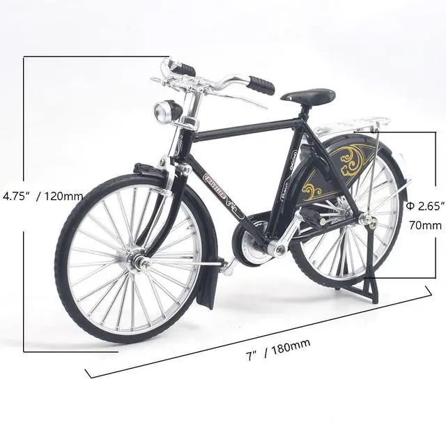 Alt view image 2 of 7 - Vintage Metal Bicycle Ornaments Desktop Mini Retro Style Alloy Classical Bike Toy Figurines Home Decoration for Children Toys Gifts (Green)