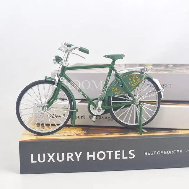 Alt view image 4 of 7 - Vintage Metal Bicycle Ornaments Desktop Mini Retro Style Alloy Classical Bike Toy Figurines Home Decoration for Children Toys Gifts (Green)